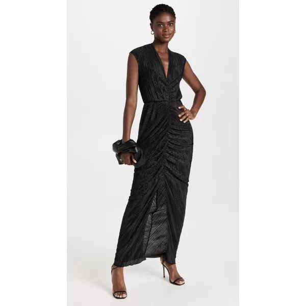 Good American Womens Always Fits Plisse Maxi DressBlack001