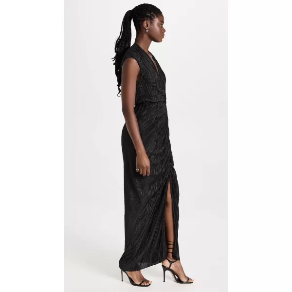 Good American Womens Always Fits Plisse Maxi DressBlack001