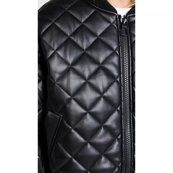 Good American Womens Better Than Leather Quilted BomberBlack001