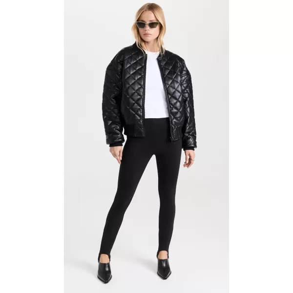 Good American Womens Better Than Leather Quilted BomberBlack001