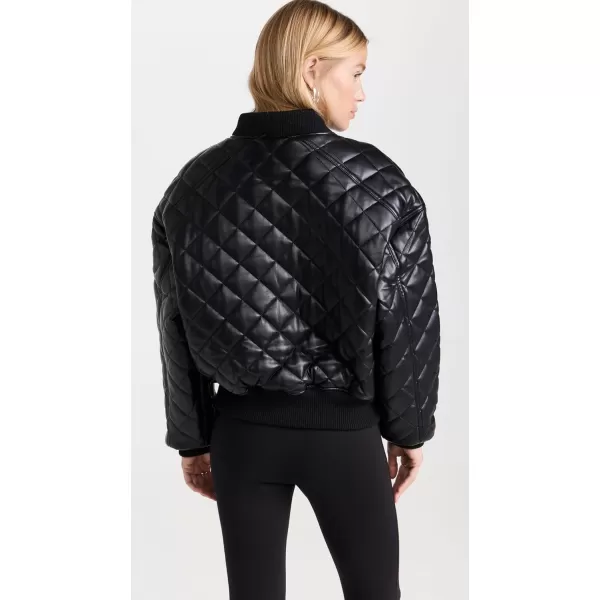 Good American Womens Better Than Leather Quilted BomberBlack001