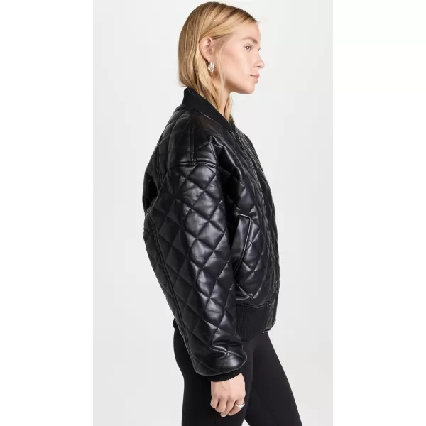 Good American Womens Better Than Leather Quilted BomberBlack001