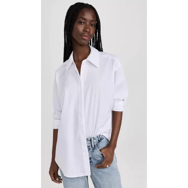 Good American Womens Button Down 20 ShirtWhite001