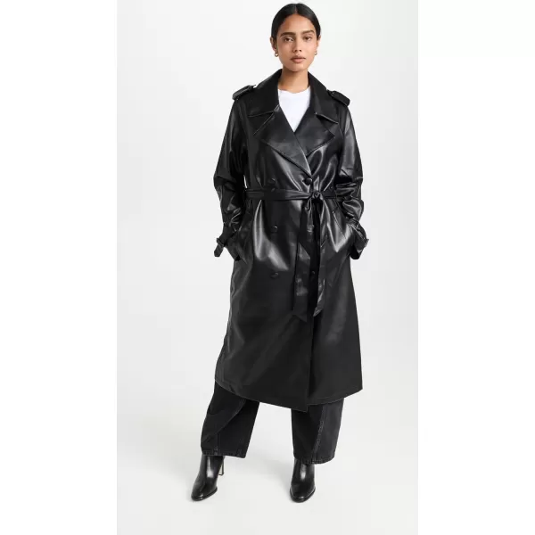 Good American Womens Chino Trench CoatBlack001