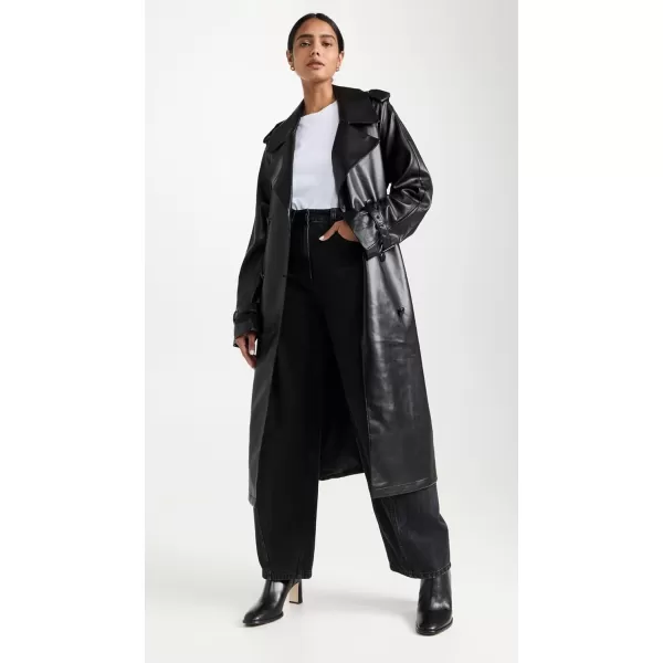 Good American Womens Chino Trench CoatBlack001