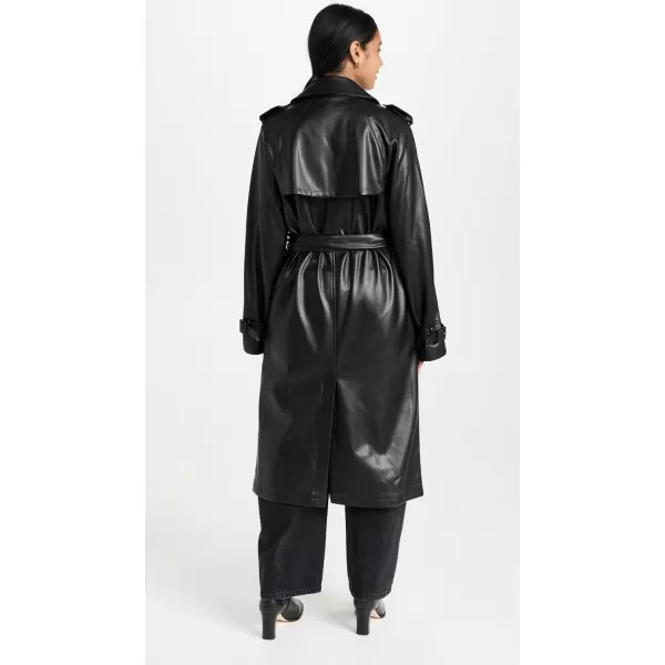 Good American Womens Chino Trench CoatBlack001