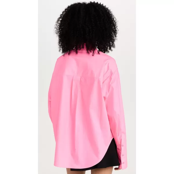 Good American Womens Coated Poplin Weekend ShirtKnockoutpink001