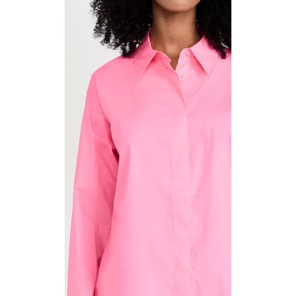 Good American Womens Coated Poplin Weekend ShirtKnockoutpink001