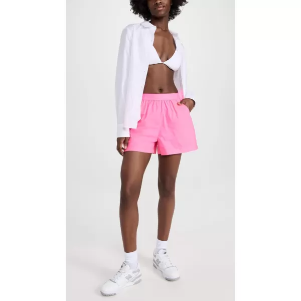 Good American Womens Coated Poplin Weekend ShortsKnockoutpink001