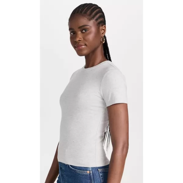 Good American Womens Cropped Baby TeeHeather Grey001