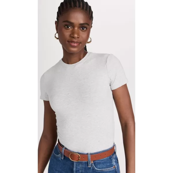 Good American Womens Cropped Baby TeeHeather Grey001