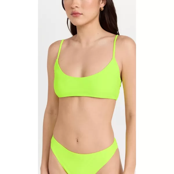 Good American Womens Deep Scoop Swim TopElectric Lime002