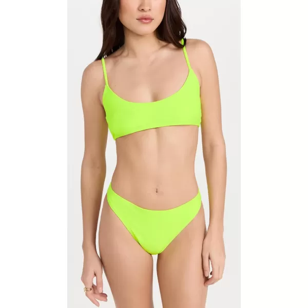 Good American Womens Deep Scoop Swim TopElectric Lime002