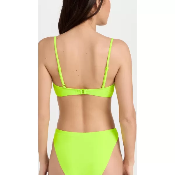 Good American Womens Deep Scoop Swim TopElectric Lime002