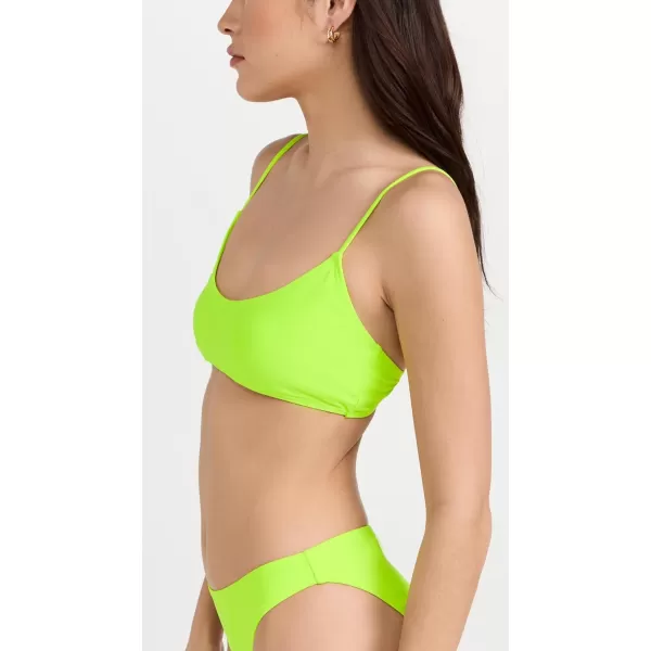 Good American Womens Deep Scoop Swim TopElectric Lime002