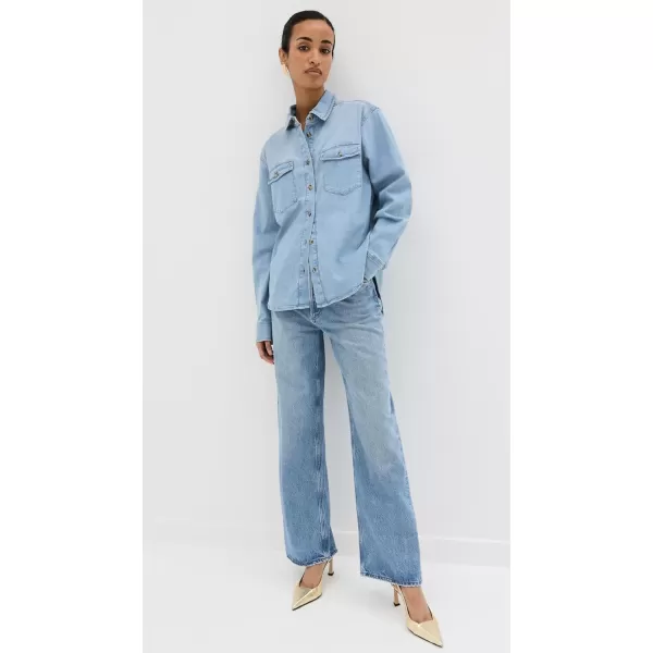 Good American Womens Denim Fitted ShirtIndigo641