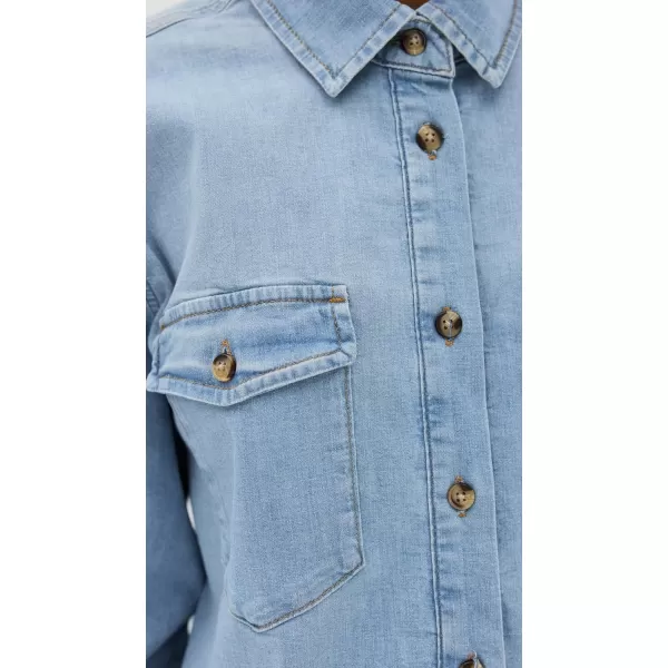 Good American Womens Denim Fitted ShirtIndigo641