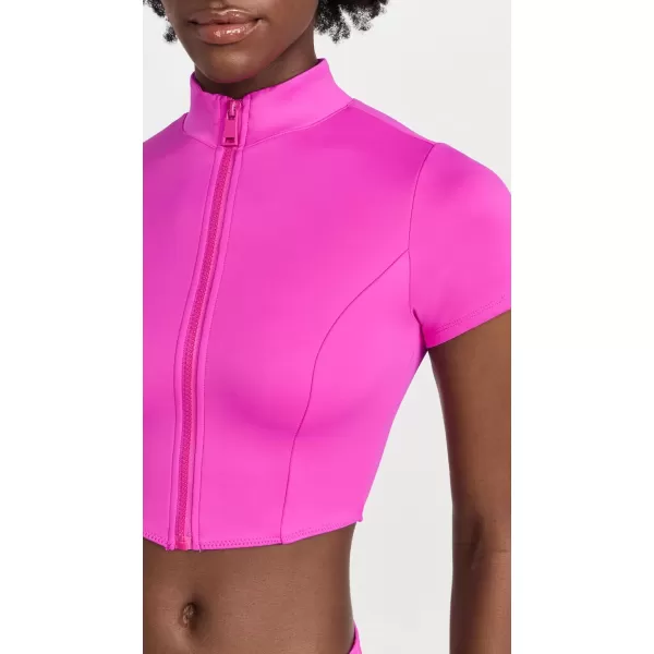 Good American Womens Good Compression Swim ShirtFuchsia Pink001