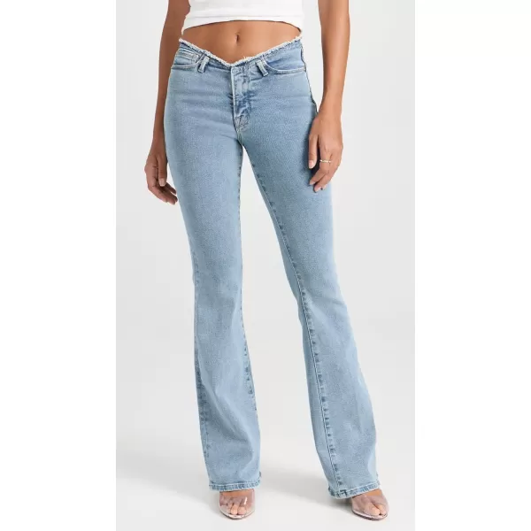 Good American Womens Good Legs Flare Jeans with No WaistbandIndigo492