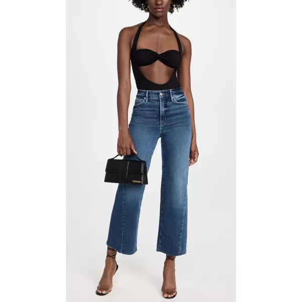 Good American Womens Good Waist Palazzo Crop JeansIndigo394