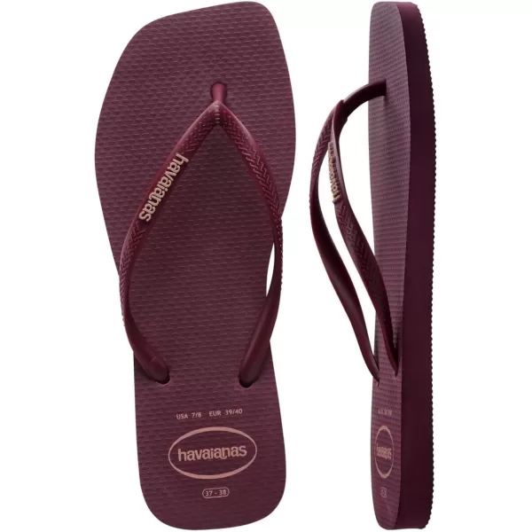 Havaianas Womens Slim Logo Popup Flip FlopsPurple Soil