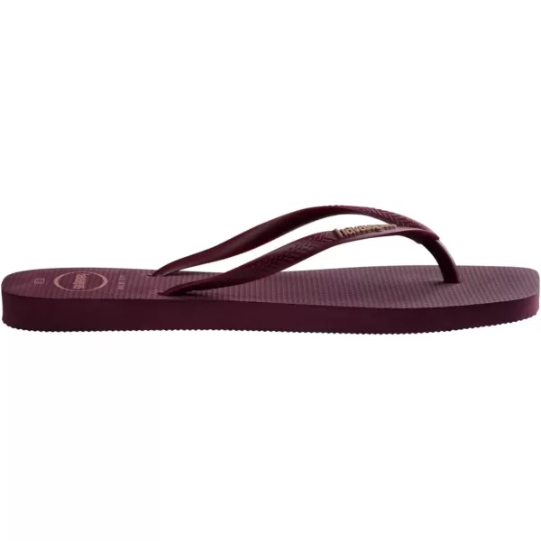 Havaianas Womens Slim Logo Popup Flip FlopsPurple Soil