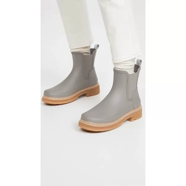 Hunter Footwear Womens Refined Chelsea Stitch Detail Rain BootGrey Heron