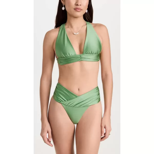 JADE Swim Womens Capri Bikini TopBasil Sheen