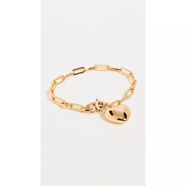 Jenny Bird Womens Puffy Heart BraceletHigh Polish Gold