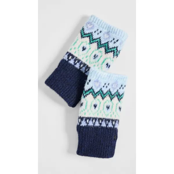 Jocelyn Womens Knit Fair Isle Fingerless MittensBlue Multi