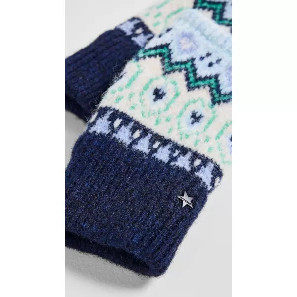 Jocelyn Womens Knit Fair Isle Fingerless MittensBlue Multi