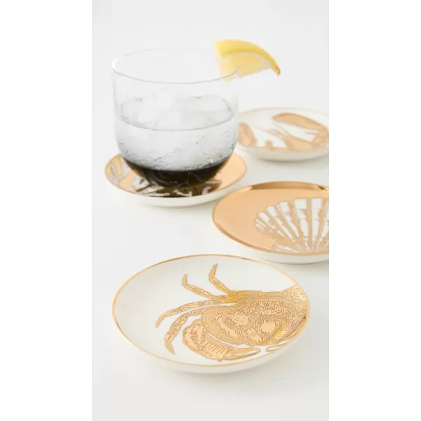 Jonathan Adler Womens Maritime Cocktail Coasters Set of 4 White One SizeWhite