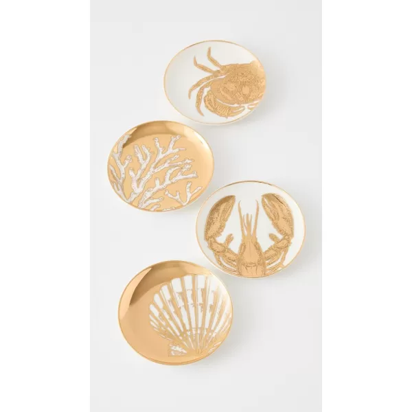 Jonathan Adler Womens Maritime Cocktail Coasters Set of 4 White One SizeWhite