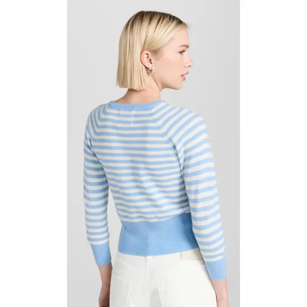 Jumper 1234 Womens Stripe Shrunken Cashmere CardiganWedgewood Cream