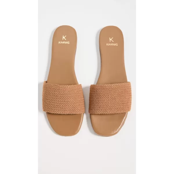 KAANAS Womens Mallow Textured Band SlideCaramel