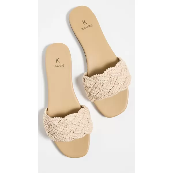 KAANAS Womens Pansy Chunky Braided SlidesNatural