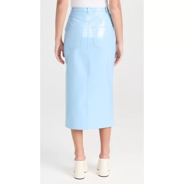 KITRI Womens Penny Blue Vinyl Midi Skirt Cornflower Blue 4KITRI Womens Penny Blue Vinyl Midi Skirt Cornflower Blue 4