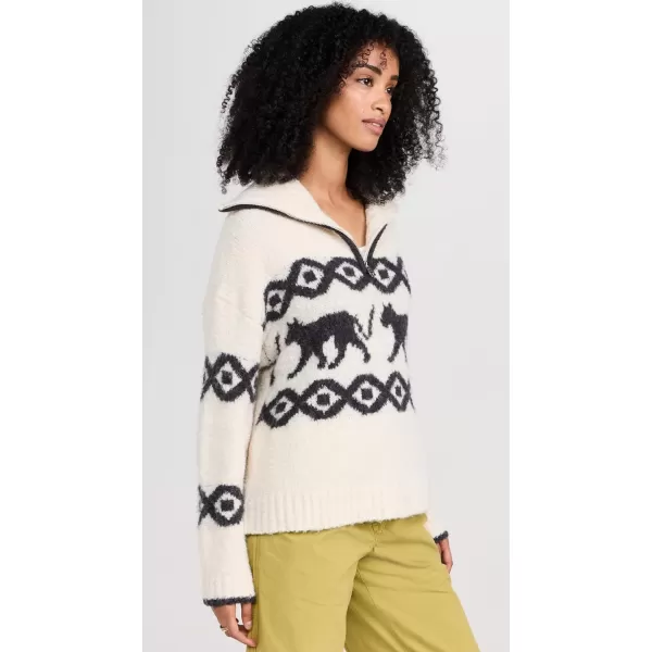 KITRI Womens Uma Boucle Knit SweaterEcru Animal