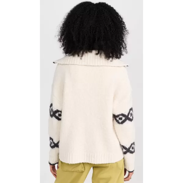 KITRI Womens Uma Boucle Knit SweaterEcru Animal