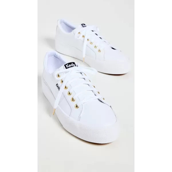 Keds Womens Jump Kick Duo Lace Up SneakerWhiteGold