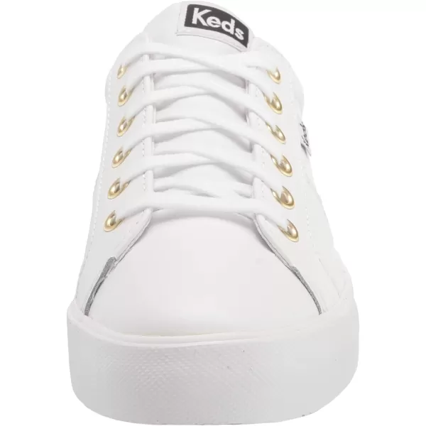 Keds Womens Jump Kick Duo Lace Up SneakerWhiteGold Leather