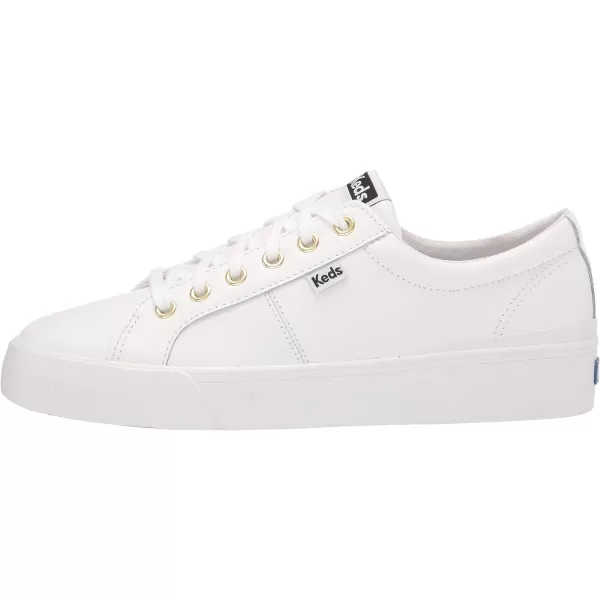 Keds Womens Jump Kick Duo Lace Up SneakerWhiteGold Leather