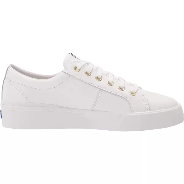 Keds Womens Jump Kick Duo Lace Up SneakerWhiteGold Leather