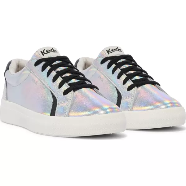 Keds Womens Pursuit Lace Up SneakerSilver Iridescent Leather