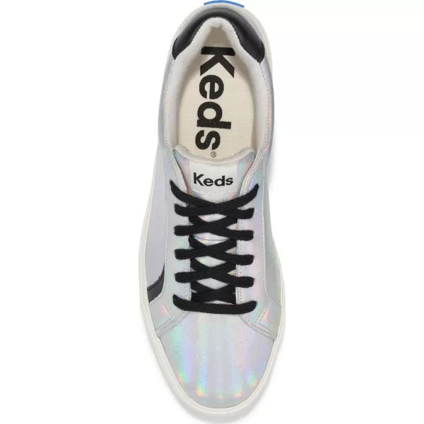 Keds Womens Pursuit Lace Up SneakerSilver Iridescent Leather