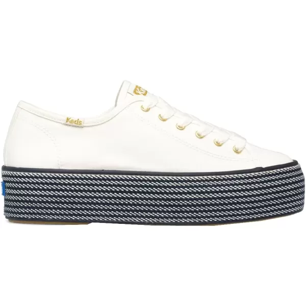 Keds Womens Triple Up Canvas SneakerWhite Navy