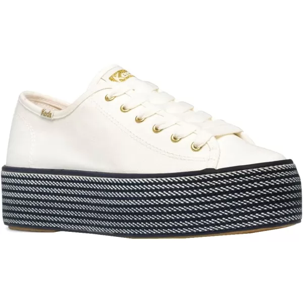 Keds Womens Triple Up Canvas SneakerWhite Navy