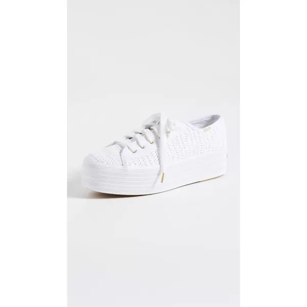 Keds Womens Triple Up Canvas SneakerWhite Raffia