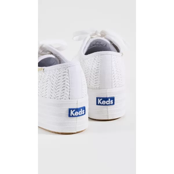 Keds Womens Triple Up Canvas SneakerWhite Raffia