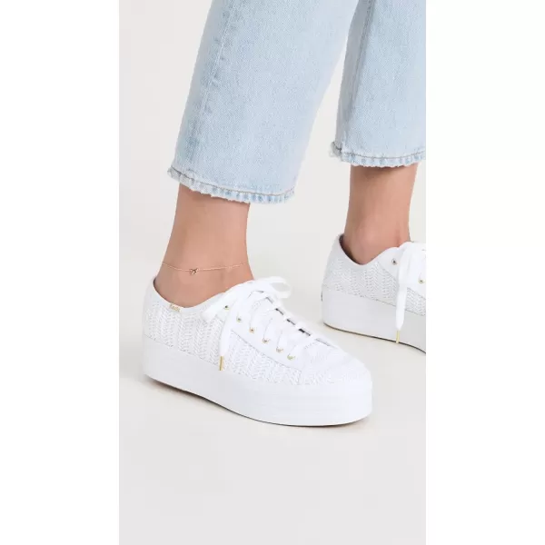 Keds Womens Triple Up Canvas SneakerWhite Raffia